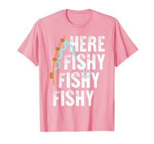 Here Fishy Fishy Lucky Fisherman T-Shirt: Fishing Game On