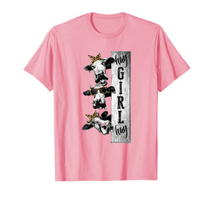 Leopard Bandana Cow T-Shirt, Hay Girl Hay Heifer Farmer Shir