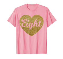 Load image into Gallery viewer, Eight - 8th Birthday Shirt for Girls, Heart Design
