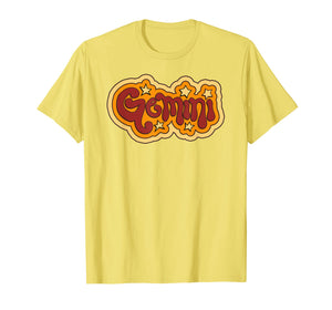 Retro Vintage 70s Gemini Zodiac Horoscope T Shirt Birthday