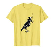 Load image into Gallery viewer, Black Crow Top Hat Smoking Cigar Graphic Art T-Shirt
