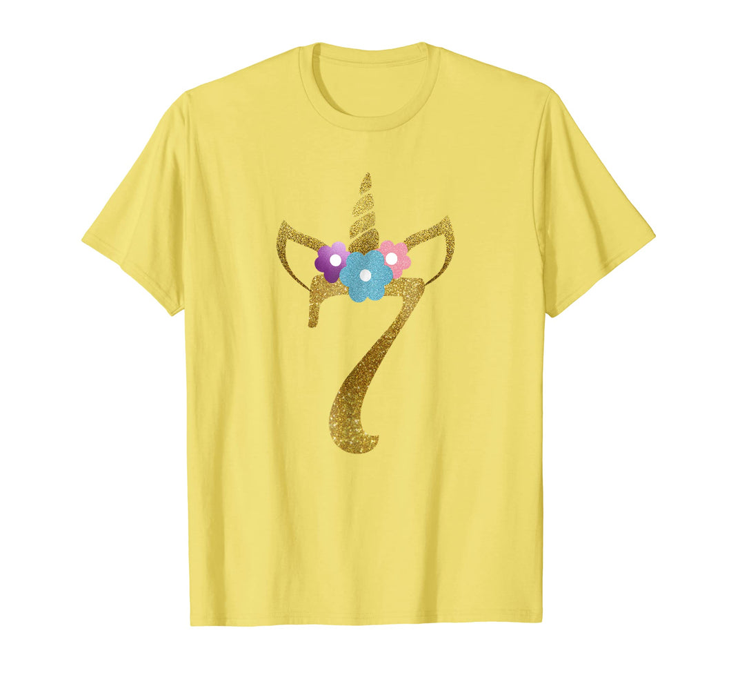 7th Birthday T-shirt Seven Birthday Unicorn Shirt for girls