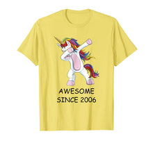 Load image into Gallery viewer, Awesome Since 2006 - Dabbing Unicorn 12th Birthday T-Shirt
