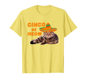 Mens Cinco De Meow T-Shirt Funny Cat Cinco De Mayo
