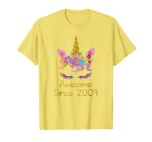Load image into Gallery viewer, Cute 10th Birthday Unicorn Girls Tshirt, Awesome since 2009
