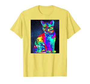Cool Neon Cat in Space, EDM, RAVE Fans Gift T-Shirt