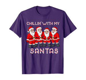 Chillin With My Santas Christmas Boys Girls Kids Xmas T-Shirt