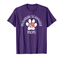 Load image into Gallery viewer, Miniature Schnauzer Mom Shirt Floral Dog Paw Gift For Her
