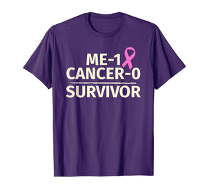Breast Cancer Survivor T-Shirt Me 1 Cancer 0 Pink Ribbon