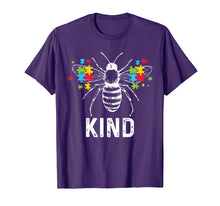 Load image into Gallery viewer, Autism Awareness Bee Kind Puzzle Pieces T Shirt Autist Tee
