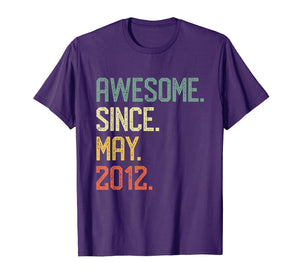Awesome Since May 2012 T-shirt Vintage 7th Birthday Gift