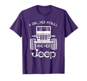 A girl Her Pitbull and her Jeep T shirt Jeep Girl Gift