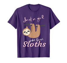 Load image into Gallery viewer, Just a girl who loves sloths t-shirt gift - Sloth fan girls
