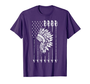 Cool Native American Arrow And Teepee Flag Shirt Funny Gift
