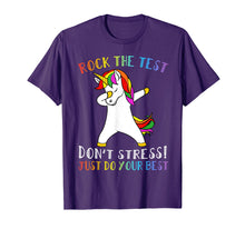 Load image into Gallery viewer, Rock The Test Don&#39;t Stress Just Do Your Best Unicorn Tshirt
