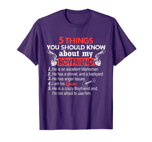 5 Things You Should Know About My Boyfriend funny t-shirt