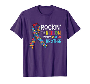 Autism Brother - Rockin' the Ribbon for My Brother T-Shirt