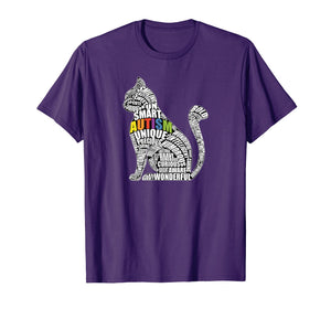 Autism Awareness Cat T Shirt - Gift for Autistic Teacher