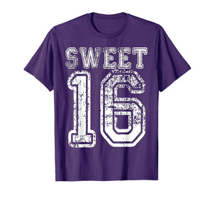16th Birthday Shirt Gift Teen Sweet Sixteen 16 Varsity Crack
