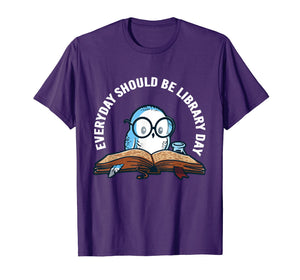 Cute Owl Reading Book Librarian Lover Library Day 2019 Shirt