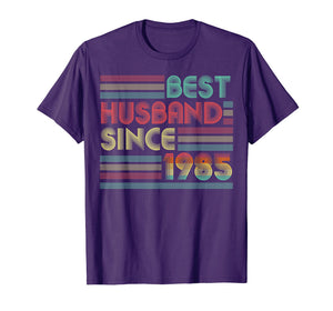 34th Wedding Anniversary Gifts Best Husband Since 1985 Shirt
