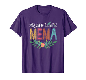 Blessed To Be Called Mema Floral T-Shirt Funny Mema Gift