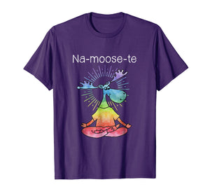 Na-Moose-Te Funny Moose Funny Yoga T-Shirt Flower Boho Style