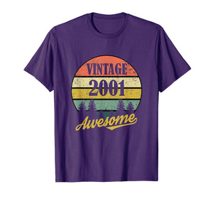 Retro Vintage 2001 TShirt 18th Birthday Gifts 18 Years Old