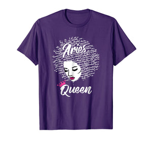 Aries Zodiac Birthday Afro Gift T-Shirt for Black Women