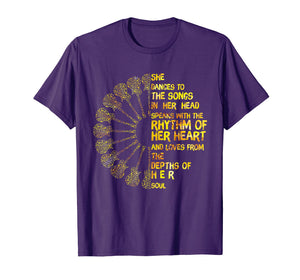 She Dances To The Songs In Her Head Hippie Guitar T-shirt