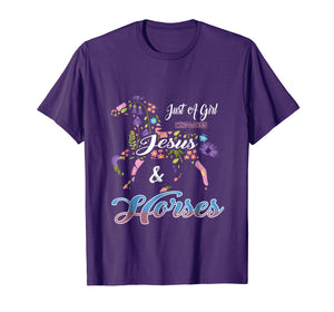 Cute Just a Girl Who Loves Jesus and Horses Gift T Shirts