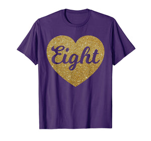 Eight - 8th Birthday Shirt for Girls, Heart Design