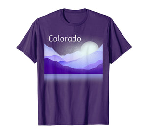Colorado Mountain Scene T-Shirt Shades of Purple