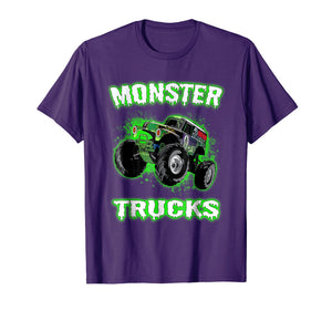 Monster Truck Christmas Birthday Gift Green Big Car Tee