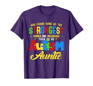 Autism Auntie Awareness T Shirt - The Strongest Autism Aunt