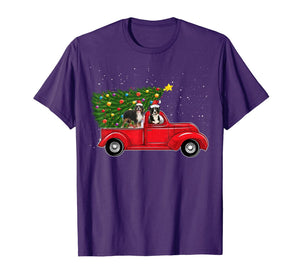 Bernese Mountain Dog Christmas On Red Car Truck Xmas Tree T-Shirt