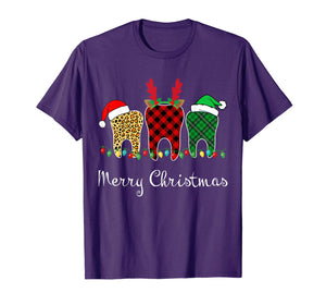 Dental Assistant Tooth Merry Christmas Lights Xmas T-Shirt-1416826