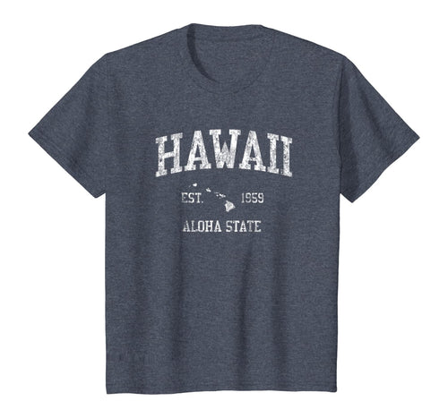Hawaii T-Shirt Vintage Sports Design Hawaiian Islands HI Tee