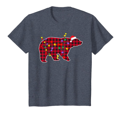Christmas Decorations Red Plaid Buffalo Bear Xmas Pajamas T-Shirt