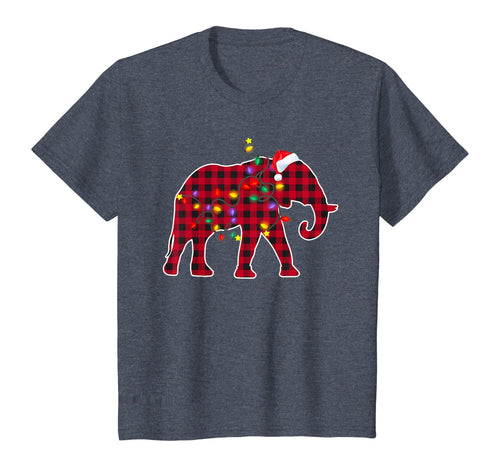 Christmas Red Plaid Buffalo Elephant Xmas Pajamas Family T-Shirt