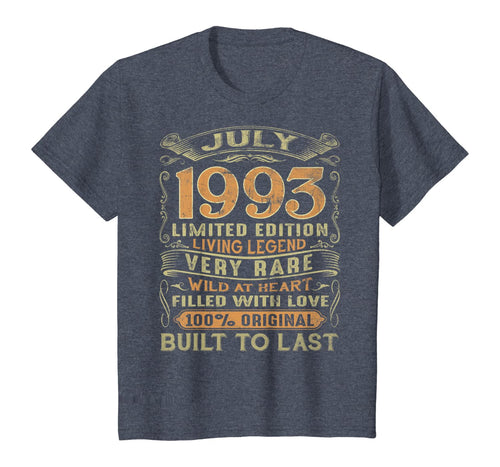 Vintage 27 Years Old July 1993 27th Birthday Gift Ideas T-Shirt