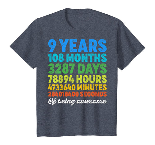 9 Years Old Gifts 9th Birthday Shirt Vintage Retro Countdown T-Shirt