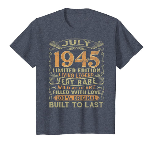 Vintage 75 Years Old July 1945 75th Birthday Gift Ideas T-Shirt