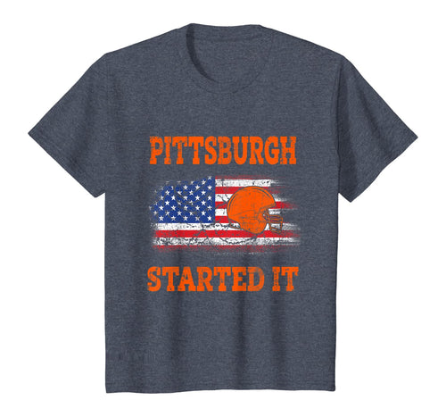 Vintage Pittsburgh Started It Helmet American Flag US Flag T-Shirt