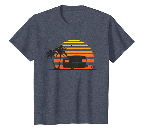 Vintage Shasta Camper Trailer Beach Sunset T-shirt