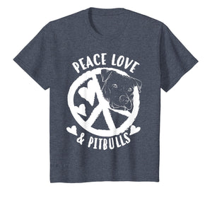 Cute Peace Love & Pitbulls Men And Women Gift T-Shirt