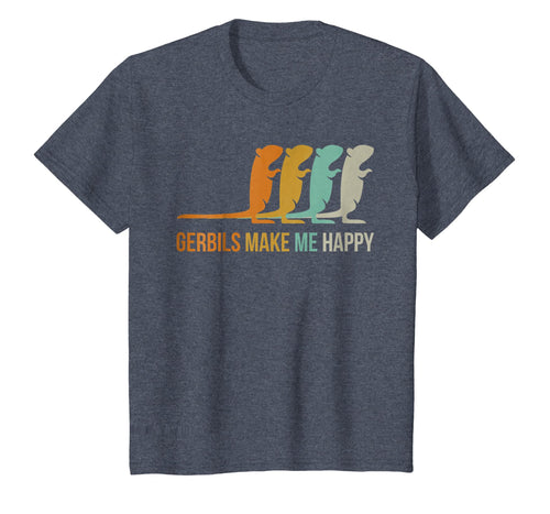 Vintage Retro Gerbils Make Me Happy Gerbil Lovers T-Shirt