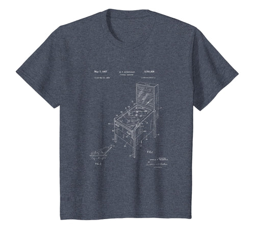 Vintage Pinball Machine Patent Game Flipper Tshirt