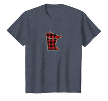 Load image into Gallery viewer, Minnesota Buffalo Plaid Silhouette Tshirt Hand lettered
