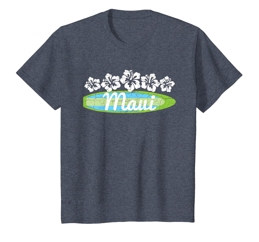 Maui Vintage T-Shirt: Surf Hibiscus Flower Tee